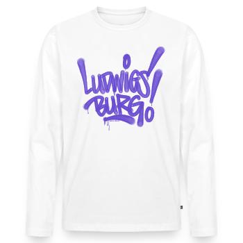 Ludwigsburg Graffiti Style T Shirt Design - Männer Premium Bio Langarmshirt - Weiß - Vorne - Nico (187cm)