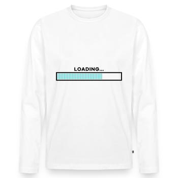 Loading Barres personnalisables - T-shirt manches longues Premium bio Homme - blanc - Devant - Nico (187cm)