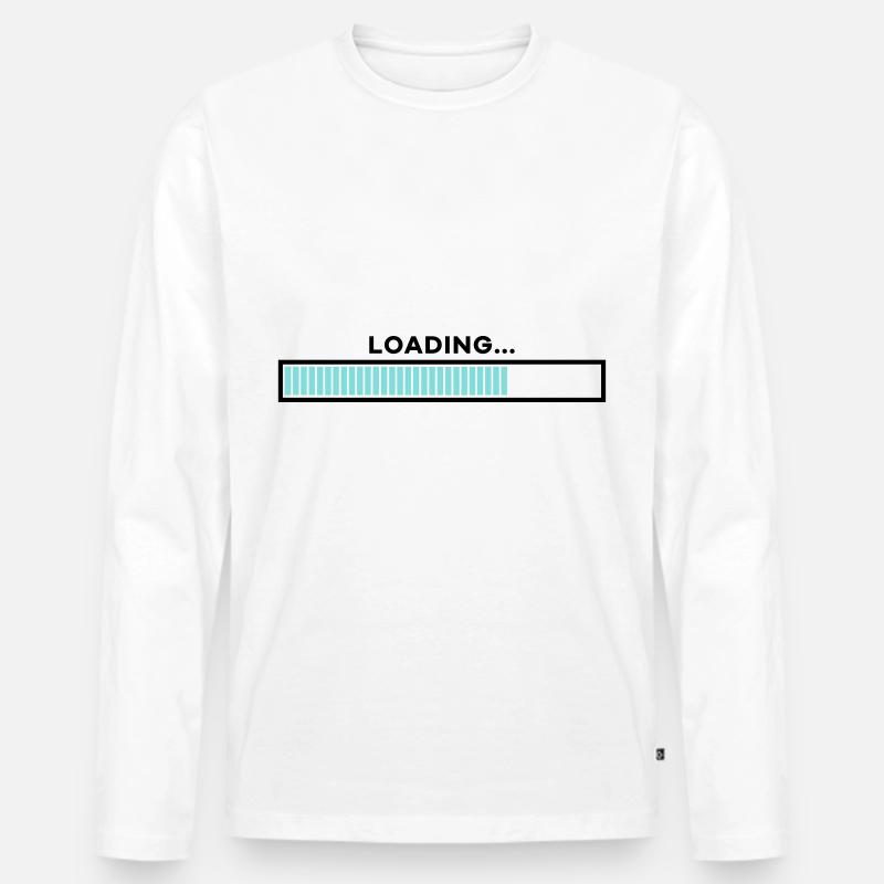 Loading Balken personalisierbar - Männer Premium Bio Langarmshirt - Weiß