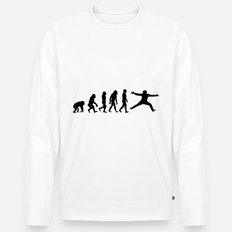 Handball Torfrau Evolution Entwicklung - Männer Premium Bio Langarmshirt - Weiß