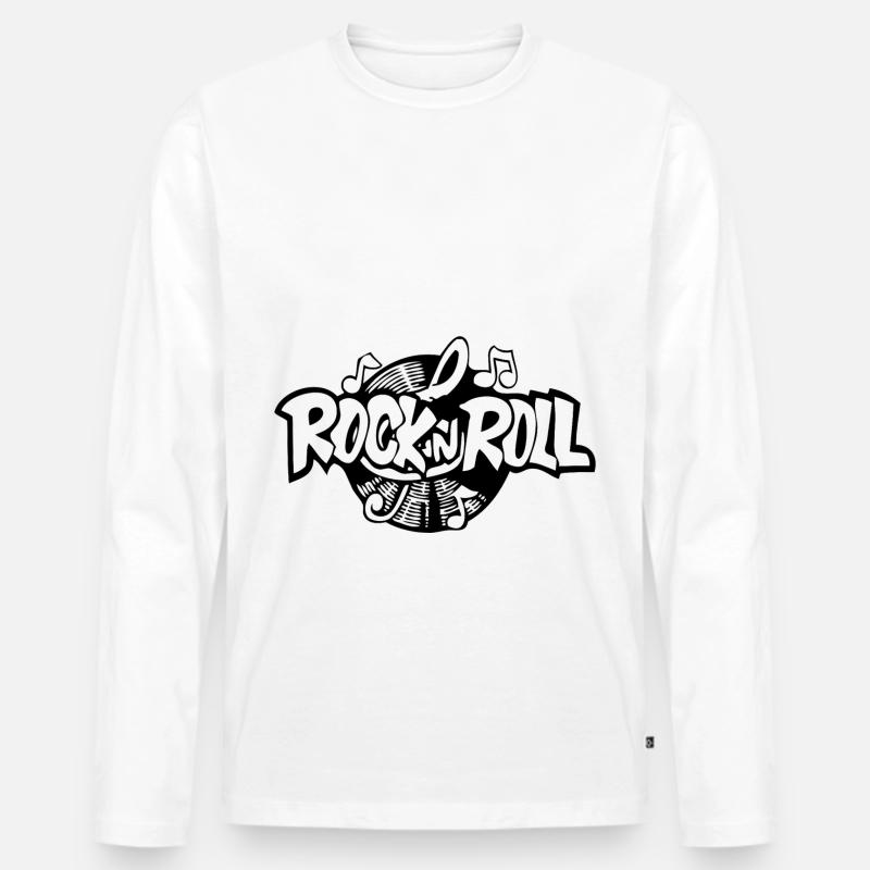 Rock n Roll - Männer Premium Bio Langarmshirt - Weiß