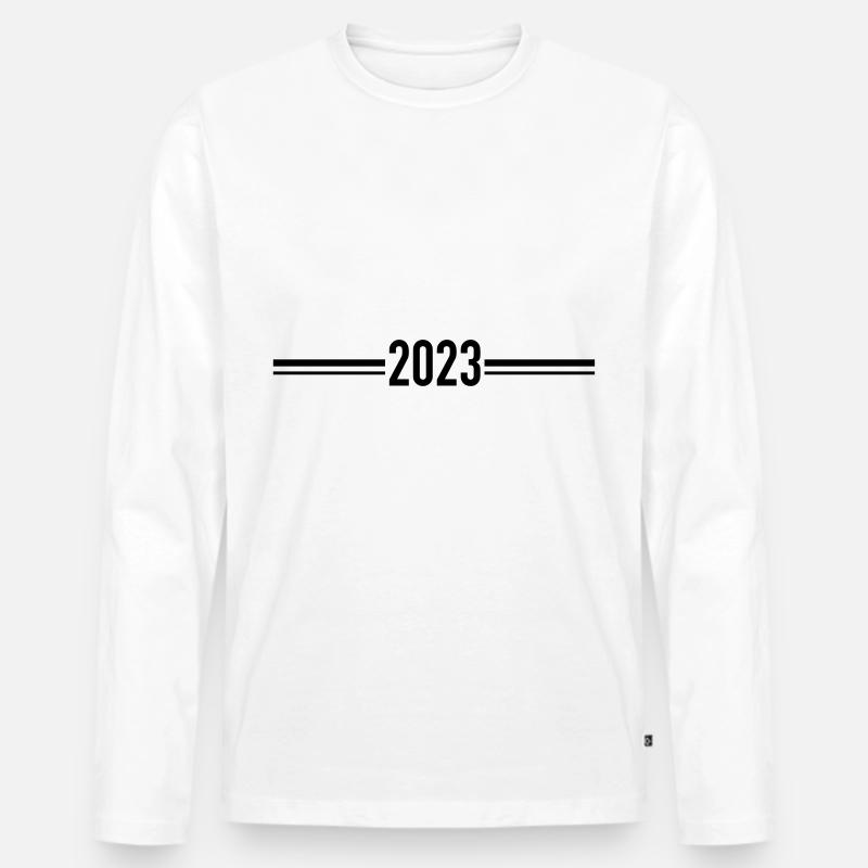 2023 Personalisierung - Männer Premium Bio Langarmshirt - Weiß