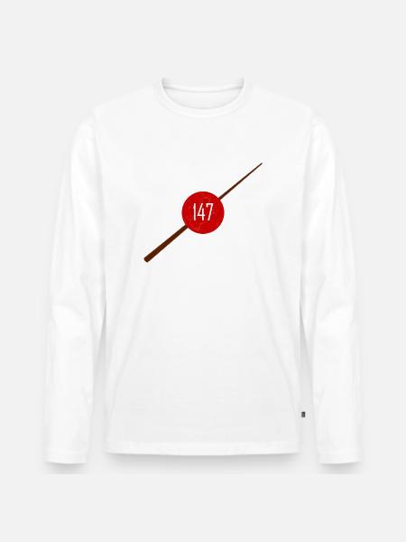Snooker 147 break Shirt - Männer Premium Bio Langarmshirt - Weiß