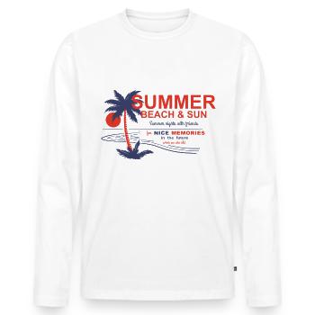 Sommer mit Freunden Erinnerung - Männer Premium Bio Langarmshirt - Weiß - Vorne - Nico (187cm)