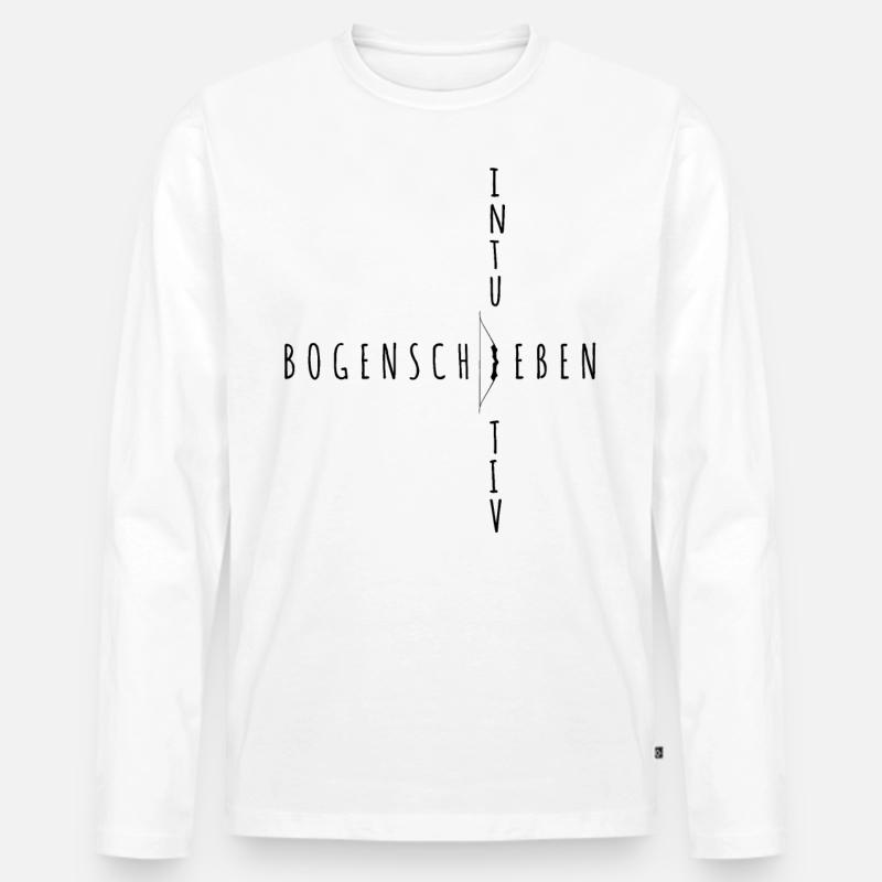 Intuitiv Bogenschießen Tshirt perfektes Geschenk - Männer Premium Bio Langarmshirt - Weiß