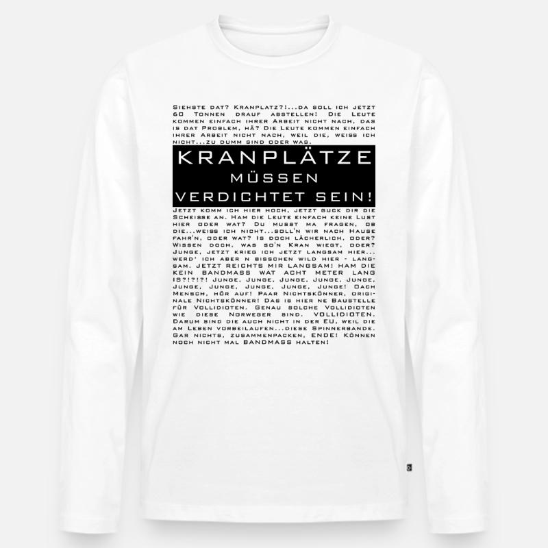 Kranplatz Team - Männer Premium Bio Langarmshirt - Weiß