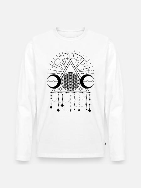 Bouddhisme fleur symbole symbole festival yoga - T-shirt manches longues Premium bio Homme - blanc
