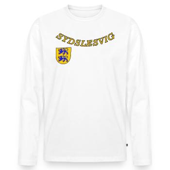Sydslesvig Dannebrog - Danemark, Schleswig-Holstein - T-shirt manches longues Premium bio Homme - blanc - Devant - Nico (187cm)