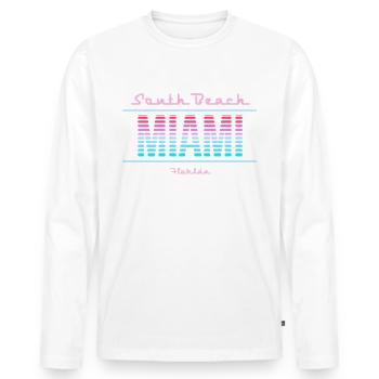 South Beach Neon - T-shirt manches longues Premium bio Homme - blanc - Devant - Nico (187cm)