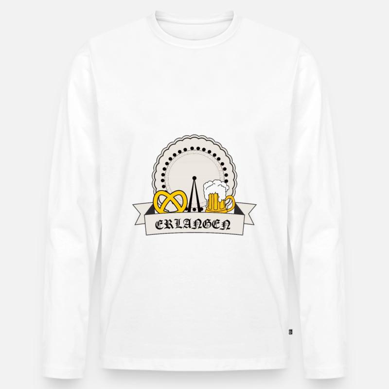 Erlangen, Bergkirchweih - Männer Premium Bio Langarmshirt - Weiß