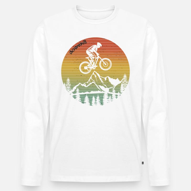 Downhill - Männer Premium Bio Langarmshirt - Weiß