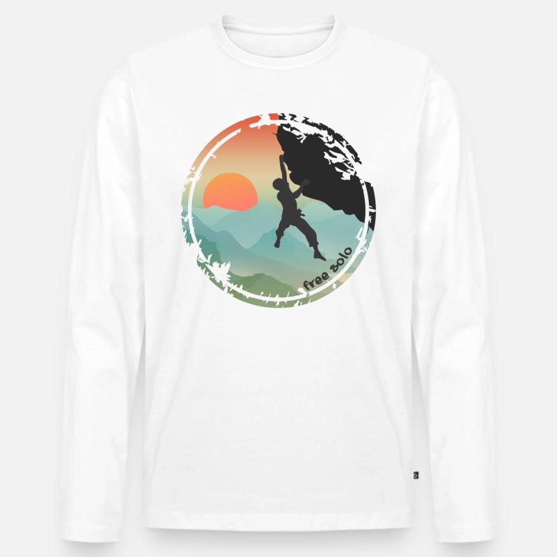 Climber free solo - Männer Premium Bio Langarmshirt - Weiß