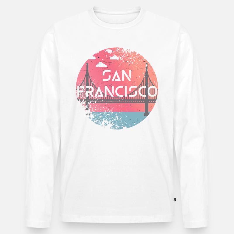 San Francisco - Männer Premium Bio Langarmshirt - Weiß