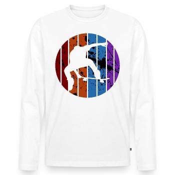 Skateboard - Men's Premium Organic Long Sleeve Shirt - white - Front - Nico (187cm)