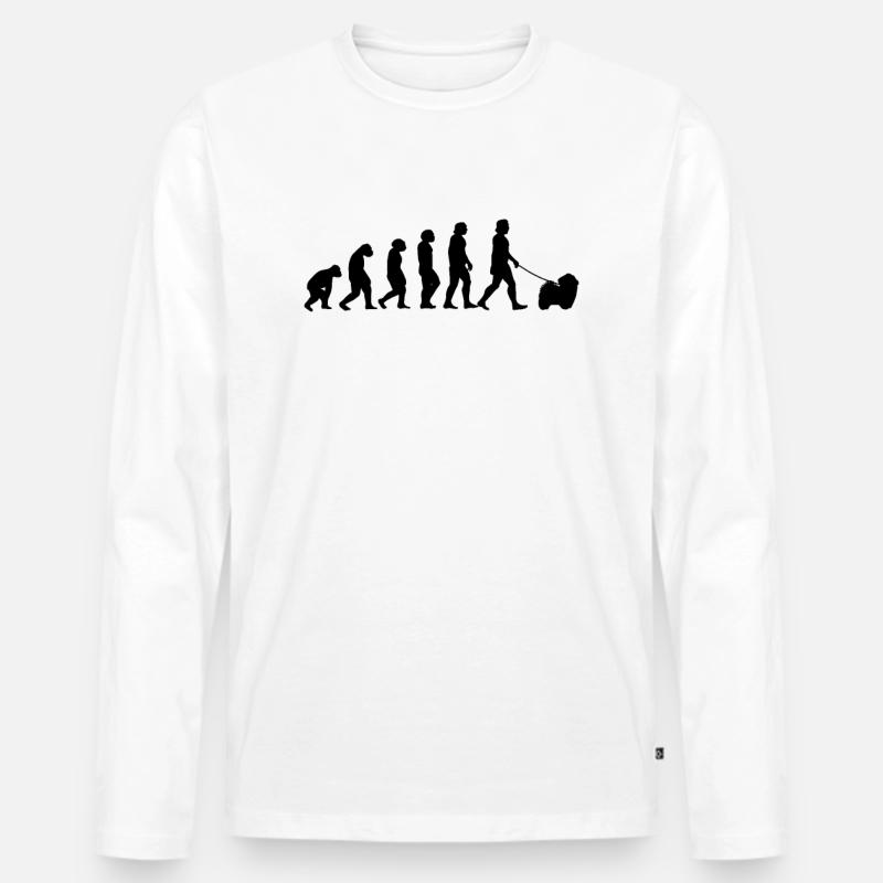 Havaneser Evolution Haushund Geschenk - Männer Premium Bio Langarmshirt - Weiß