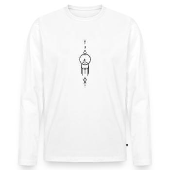 Wikinger | Runen | schwarz - Männer Premium Bio Langarmshirt - Weiß - Vorne - Nico (187cm)