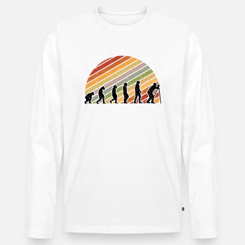 Vermessungstechniker Evolution Vermesser - Männer Premium Bio Langarmshirt - Weiß