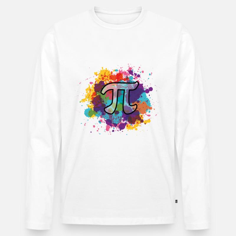 Pi - Männer Premium Bio Langarmshirt - Weiß