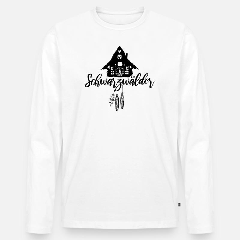 Schwarzwälder - Männer Premium Bio Langarmshirt - Weiß