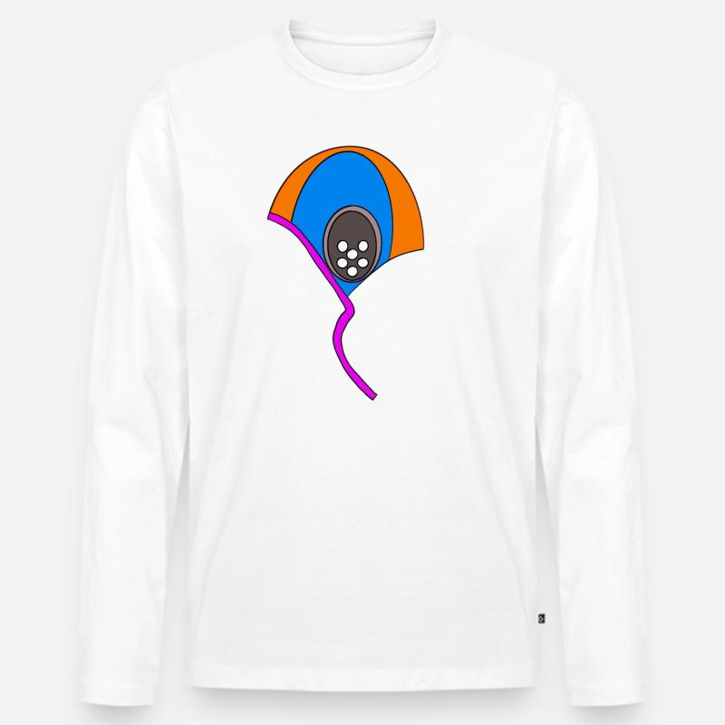 Wasserballkappe - Männer Premium Bio Langarmshirt - Weiß