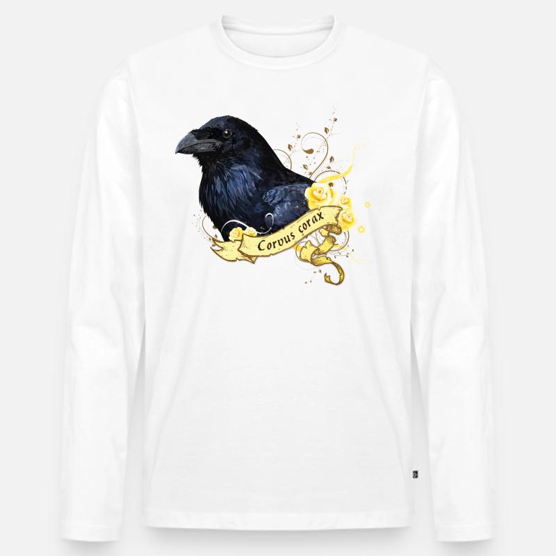 Rabe - Männer Premium Bio Langarmshirt - Weiß