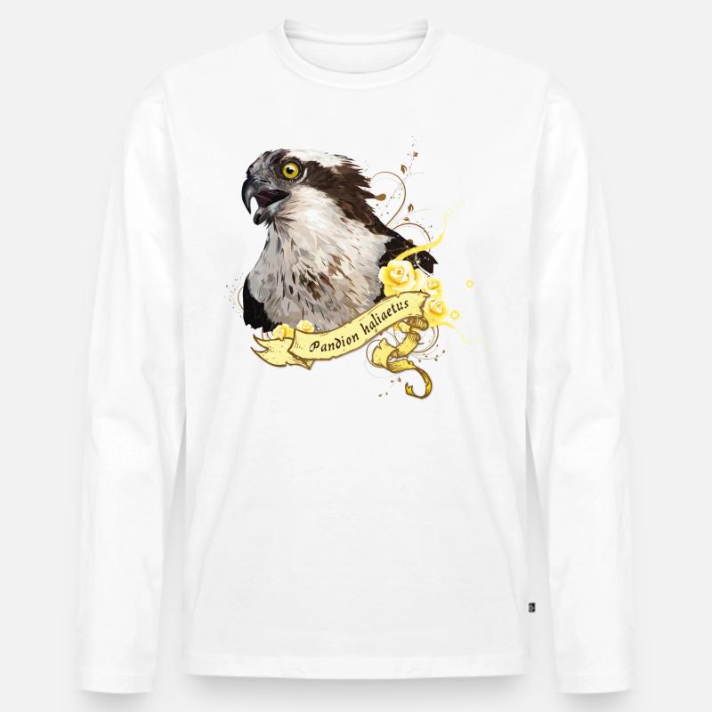 Fischadler - Männer Premium Bio Langarmshirt - Weiß