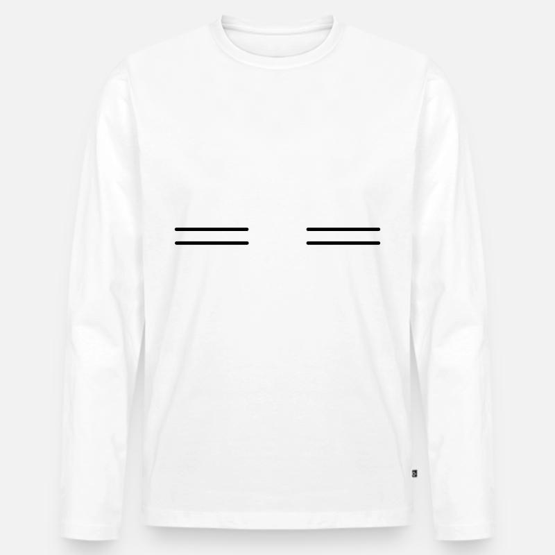 Zwei doppel Striche - Männer Premium Bio Langarmshirt - Weiß