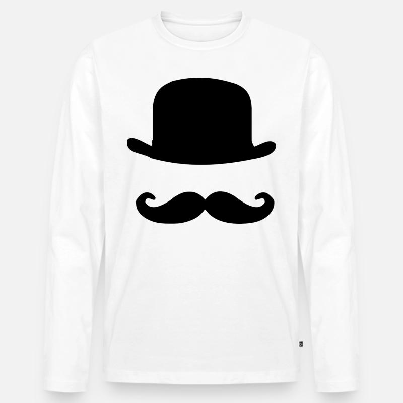 Hipster - Männer Premium Bio Langarmshirt - Weiß
