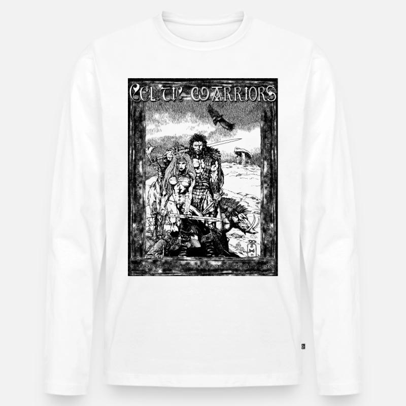 Celtic Warriors - Männer Premium Bio Langarmshirt - Weiß