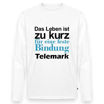 Telemark Ski Life Firm Bond - Libérez votre talon - T-shirt manches longues Premium bio Homme - blanc - Devant - Nico (187cm)