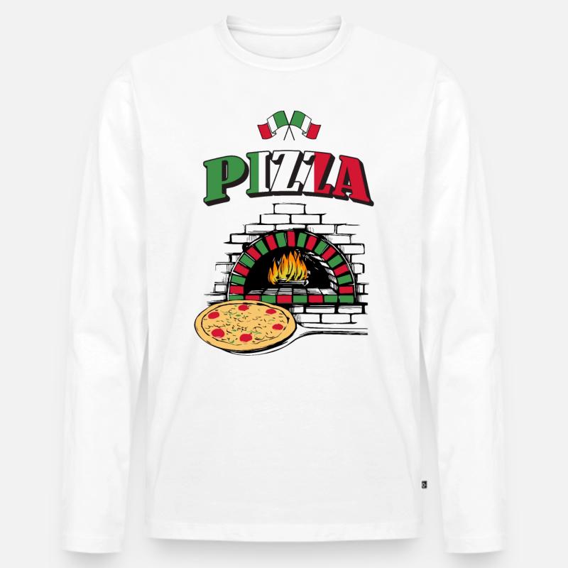Pizzabäcker Pizzeria Arbeitskleidung - Männer Premium Bio Langarmshirt - Weiß