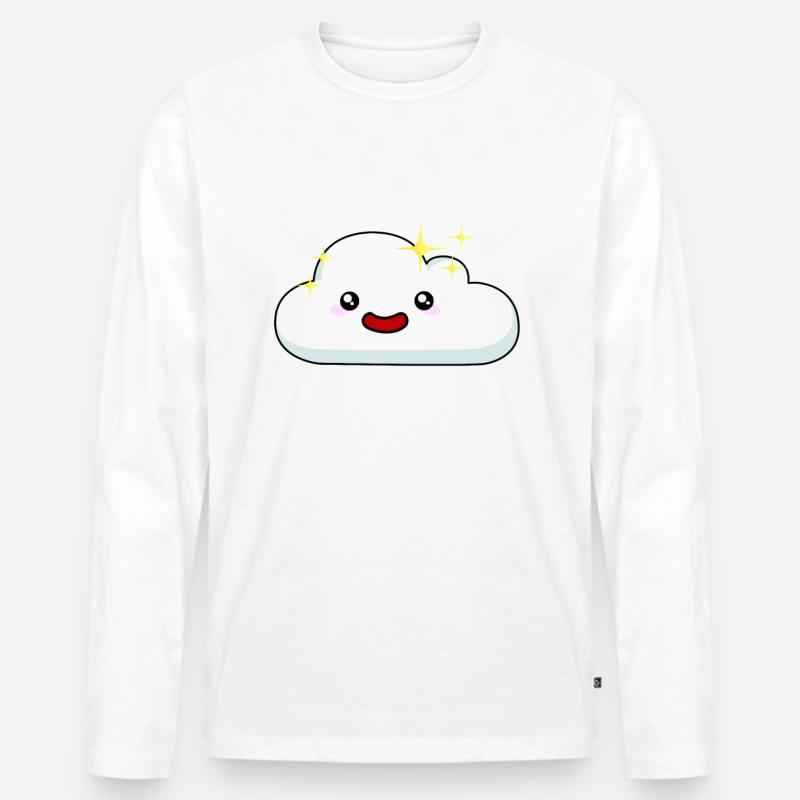 Wolke - Männer Premium Bio Langarmshirt - Weiß