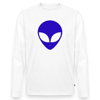 Cadeau de vaisseau spatial extraterrestre UFO - T-shirt manches longues Premium bio Homme - blanc - Devant - Nico (187cm)