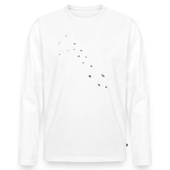 Climber climbs a rock face | Climb - Men's Premium Organic Long Sleeve Shirt - white - Front - Nico (187cm)