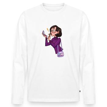 Rouge à lèvres TechPrincess - T-shirt manches longues Premium bio Homme - blanc - Devant - Nico (187cm)