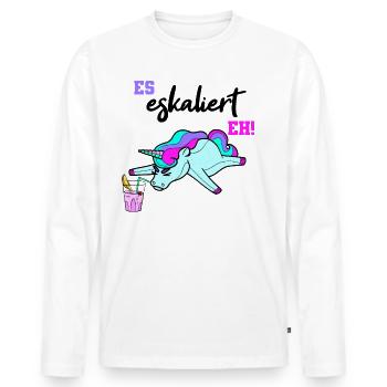 It Escalates Eh Unicorn Costume Outfit Femmes - T-shirt manches longues Premium bio Homme - blanc - Devant - Nico (187cm)