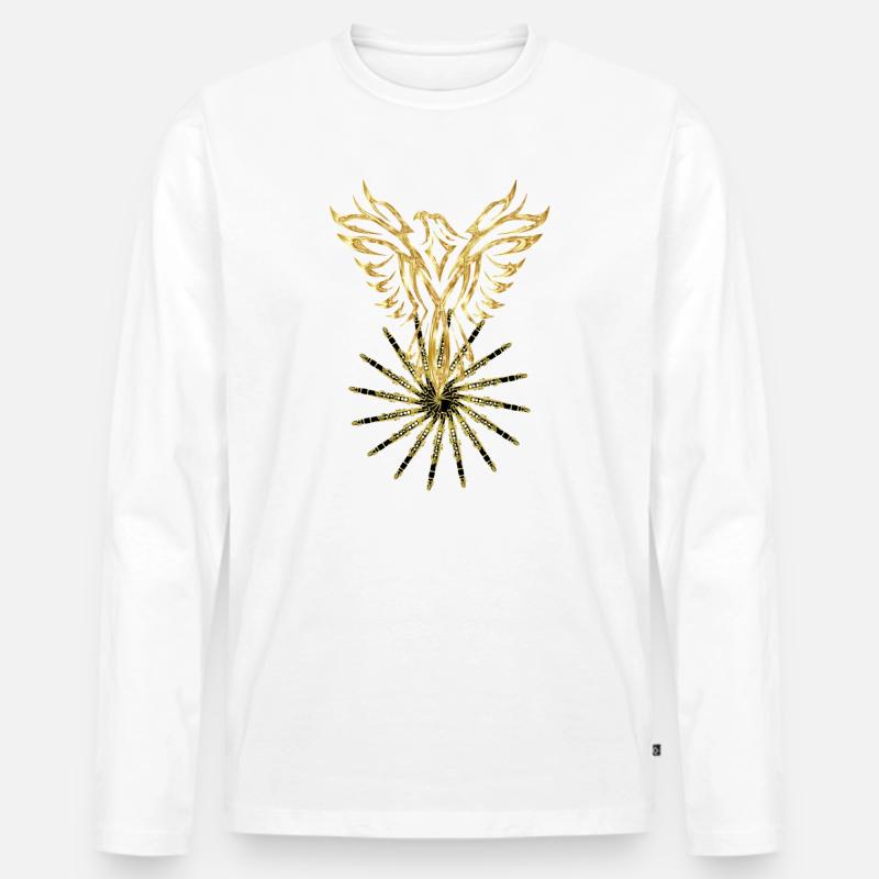 Phoenix Klarinette - Männer Premium Bio Langarmshirt - Weiß