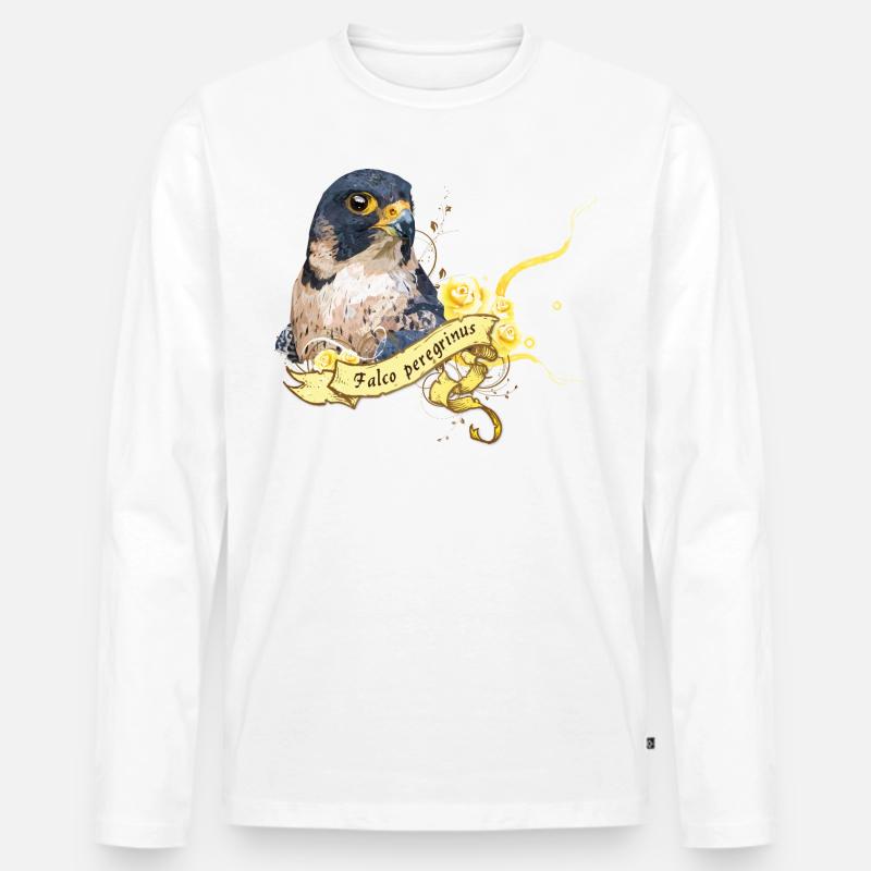 Wanderfalke - Männer Premium Bio Langarmshirt - Weiß