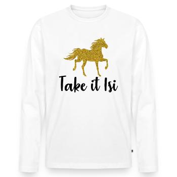 Take it isi s - T-shirt manches longues Premium bio Homme - blanc - Devant - Nico (187cm)