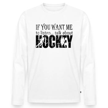 Hockey hockey hockey de terrain cadeau de hockey en champ - T-shirt manches longues Premium bio Homme - blanc - Devant - Nico (187cm)
