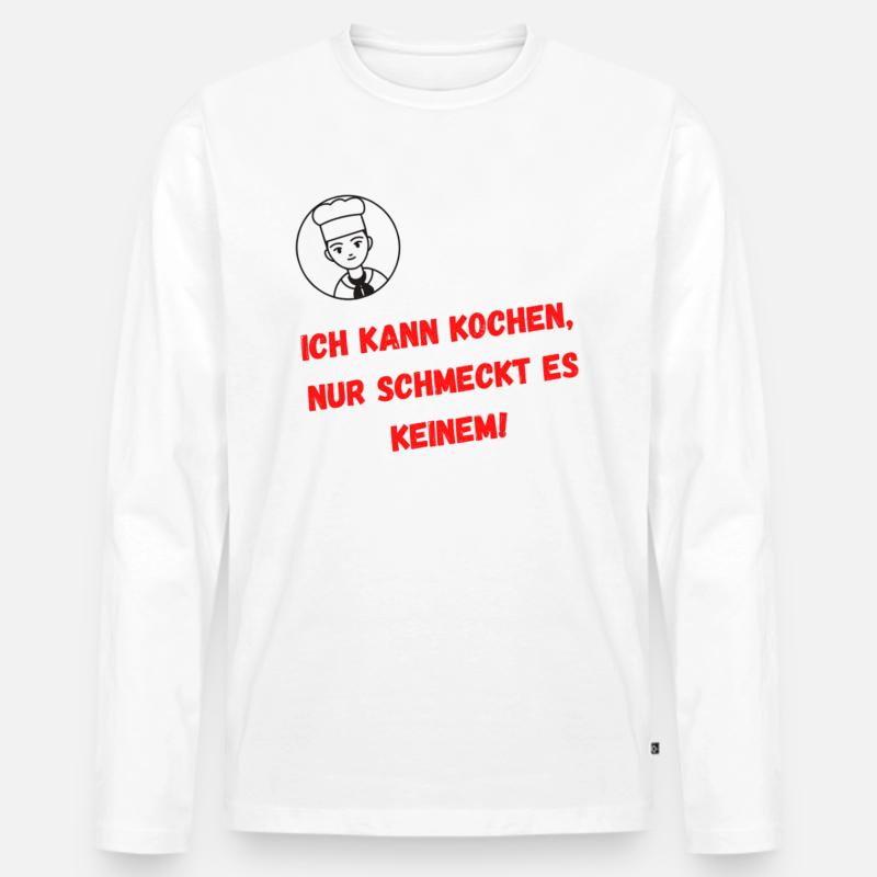 Lustiger Spruch - Männer Premium Bio Langarmshirt - Weiß