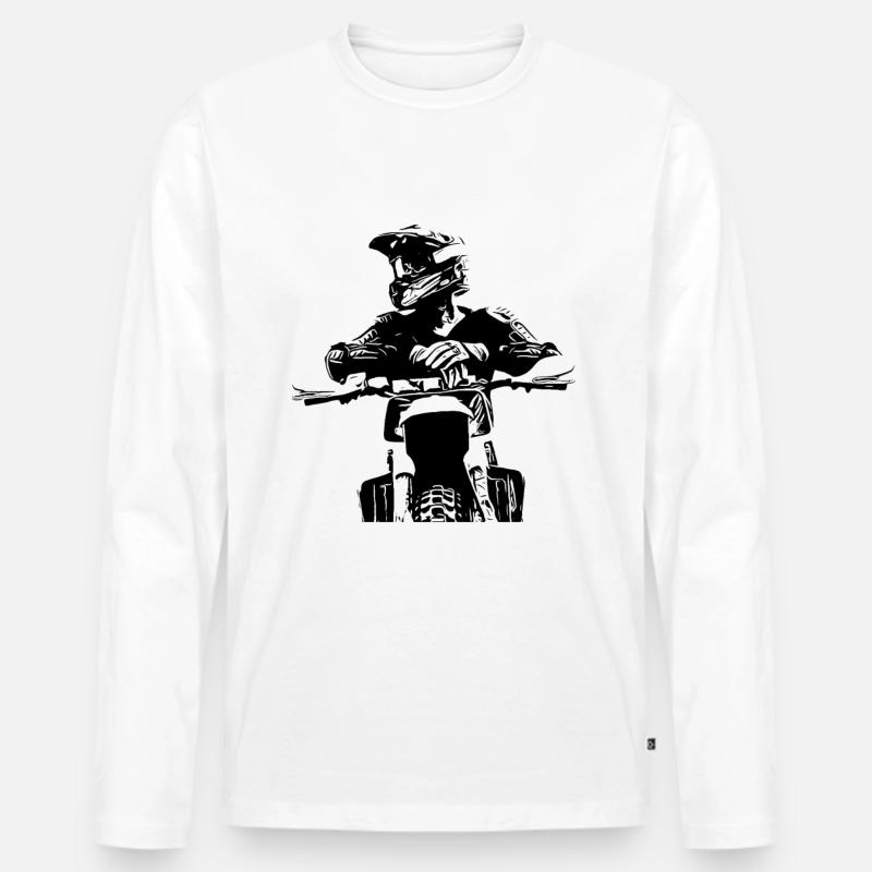 Motocross Design / Geschenkidee - Männer Premium Bio Langarmshirt - Weiß