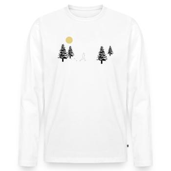 Running Winter - Männer Premium Bio Langarmshirt - Weiß - Vorne - Nico (187cm)
