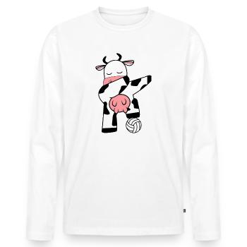 Volleyball Cow Dap - Men's Premium Organic Long Sleeve Shirt - white - Front - Nico (187cm)