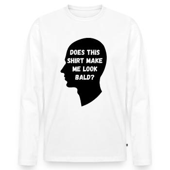 Cette chemise me fait-elle bientôt paraître? - T-shirt manches longues Premium bio Homme - blanc - Devant - Nico (187cm)