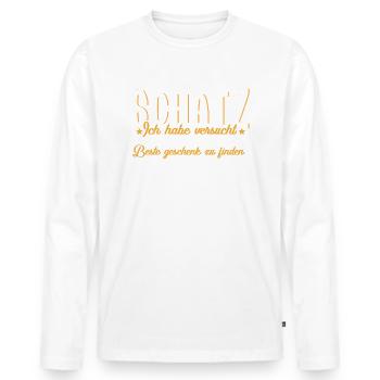 Bestes Geschenk für den Schatz Geschenk Spruch - Männer Premium Bio Langarmshirt - Weiß - Vorne - Nico (187cm)