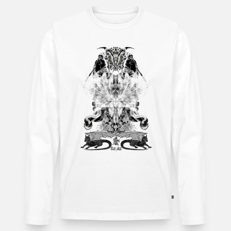 Schwarzer Engel 2021 08B - Männer Premium Bio Langarmshirt - Weiß