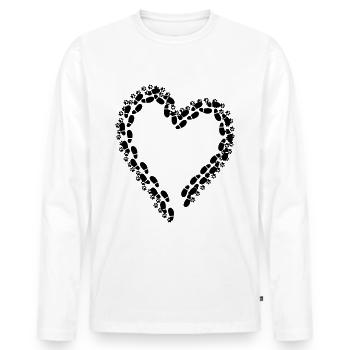 A heart for dogs - Men's Premium Organic Long Sleeve Shirt - white - Front - Nico (187cm)