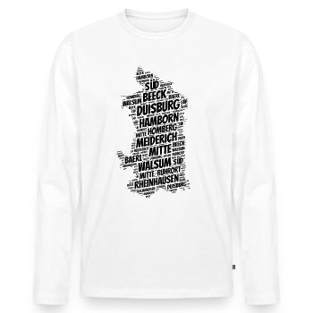 Duisburg Umris - Ville de Beeck Rheinhausen - T-shirt manches longues Premium bio Homme - blanc - Devant - Nico (187cm)