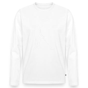 Sondeur à sonde avec sucettes silhouette de détecteur de métaux - T-shirt manches longues Premium bio Homme - blanc - Devant - Nico (187cm)